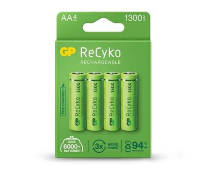 gp rechargeable battery recyko aa 1300 pack4