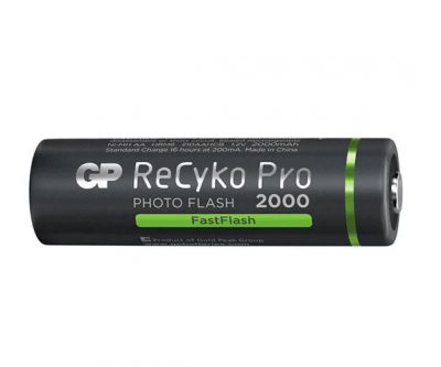 gp rechargeable battery recyko aa 2000 for photo flash