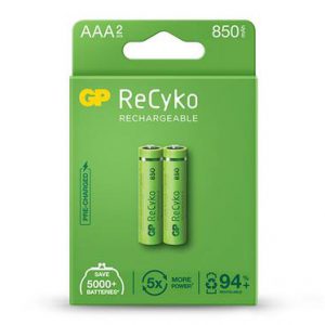 gp rechargeable battery recyko aaa 850 pack2