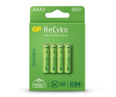 gp rechargeable battery recyko aaa 850 pack4