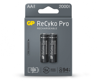 gp rechargeable battery recyko pro aa 2000 pack2